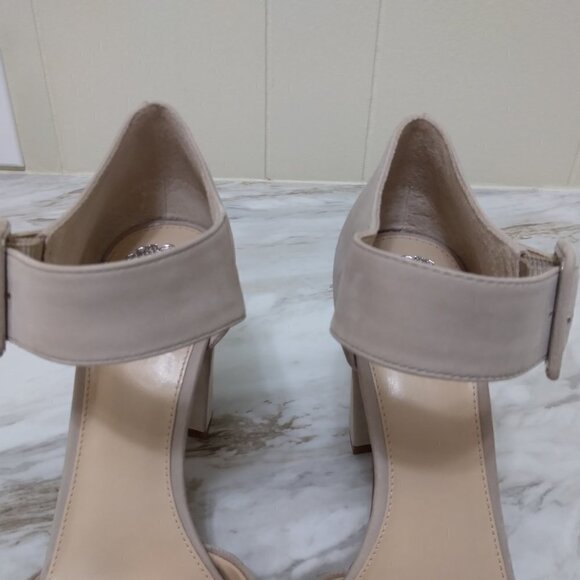 Vince Camuto |  Shelbin 3 Tan Suede Ankle Strap Sandal Size Block Heel | Size10M - Picture 8 of 15